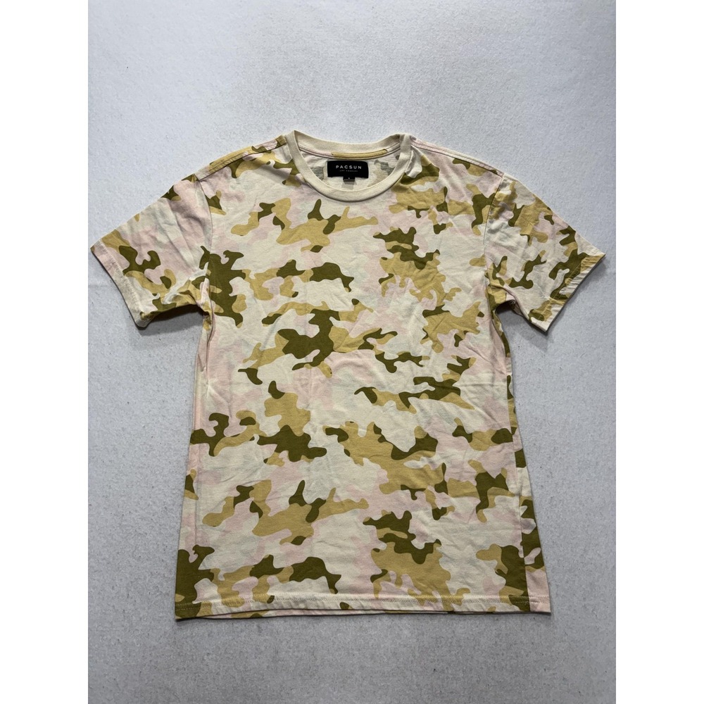 PacSun Shirt Mens Small Multicolor Camo Print Crew Neck Tee Casual Jersey Basic